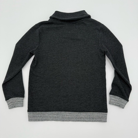 Cat & Jack Boy’s Dark Gray & Marled Cuffs Shawl Collar Sweater Medium 8/10 - Picture 6 of 9